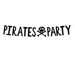 Banner "Pirates Party" fekete 14x100cm