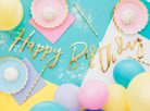 Banner Happy Birthday arany 16.5x62cm