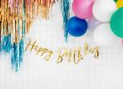 Banner Happy Birthday arany 16.5x62cm