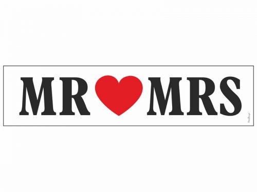 Esküvői rendszámtábla "MR & MRS" (1 db)