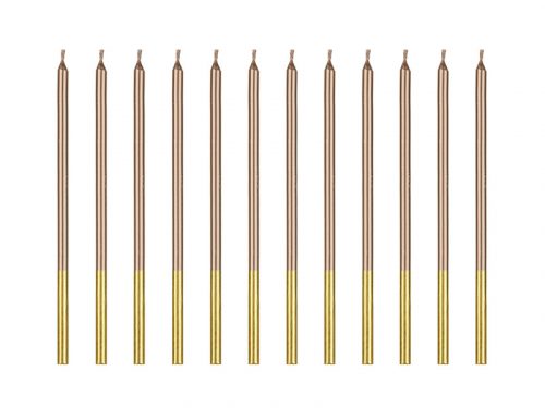 Születésnapi gyertya 14cm rózsaarany (12 db)